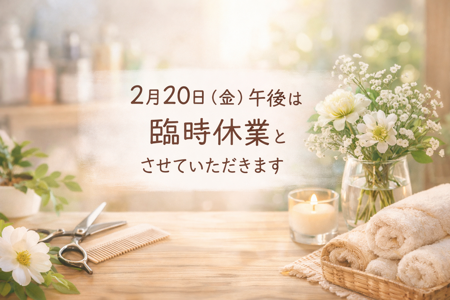 臨時休業のお知らせ〜hair+malun ヘアプラスマルン 土呂美容室〜